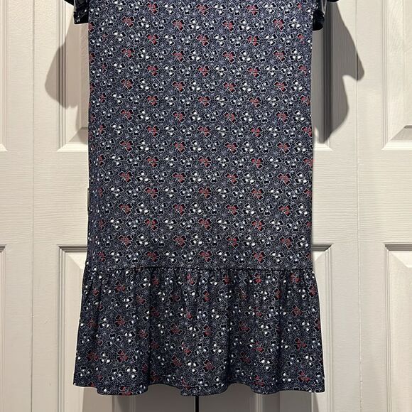 Michael Michael Kors Navy Blue With Heart Pattern Short Sleeve Dress Size M - Picture 10 of 11